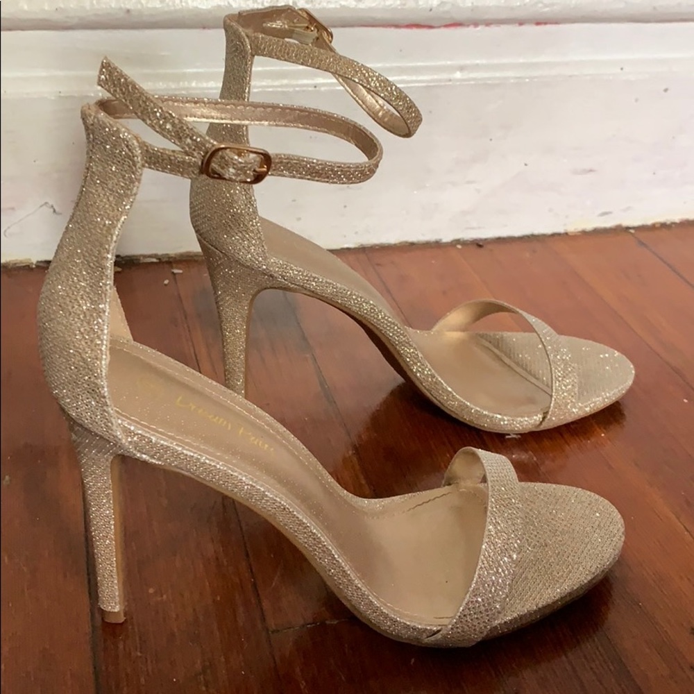 Sparkly gold heels